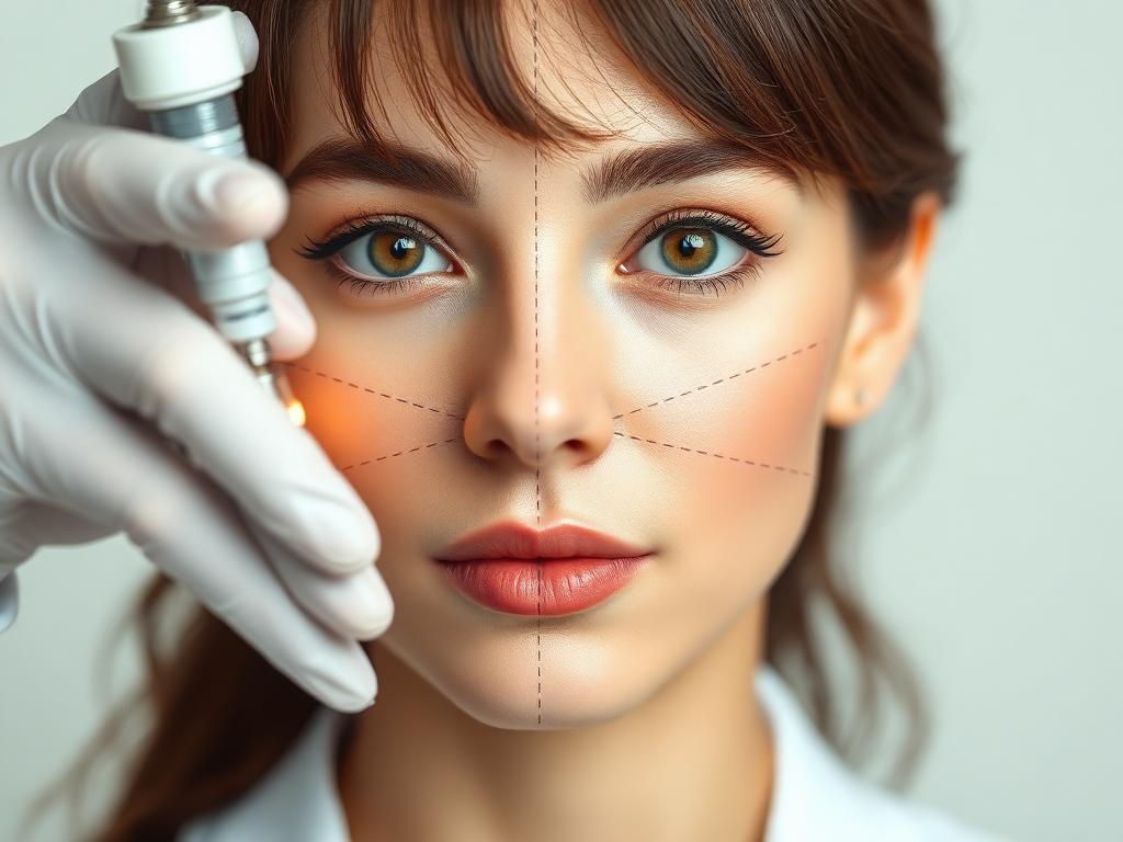 Análisis facial para armonización facial con marcas de proporción, clínica en Madrid